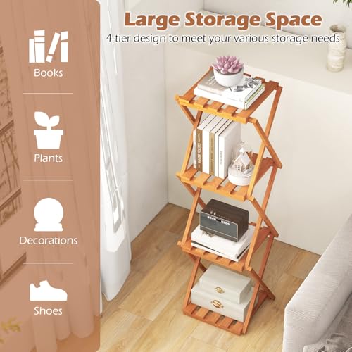 4-Tier Foldable Wooden Plant Stand F482635