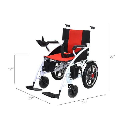 Foldable Power Wheelchair with Dual Motor (Red) B2352