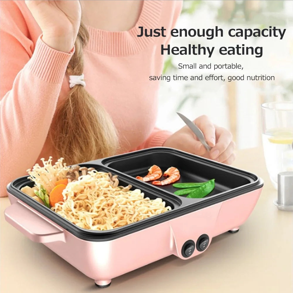 Electric Grill Pan 2 Speed 1200W Hot Pot Barbecue Machine J219688