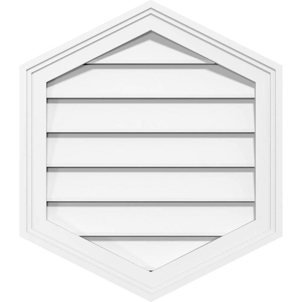 32x22W x 36x22H Vertical Peaked Surface Mount PVC Gable Vent 12/12 Pitch F81752