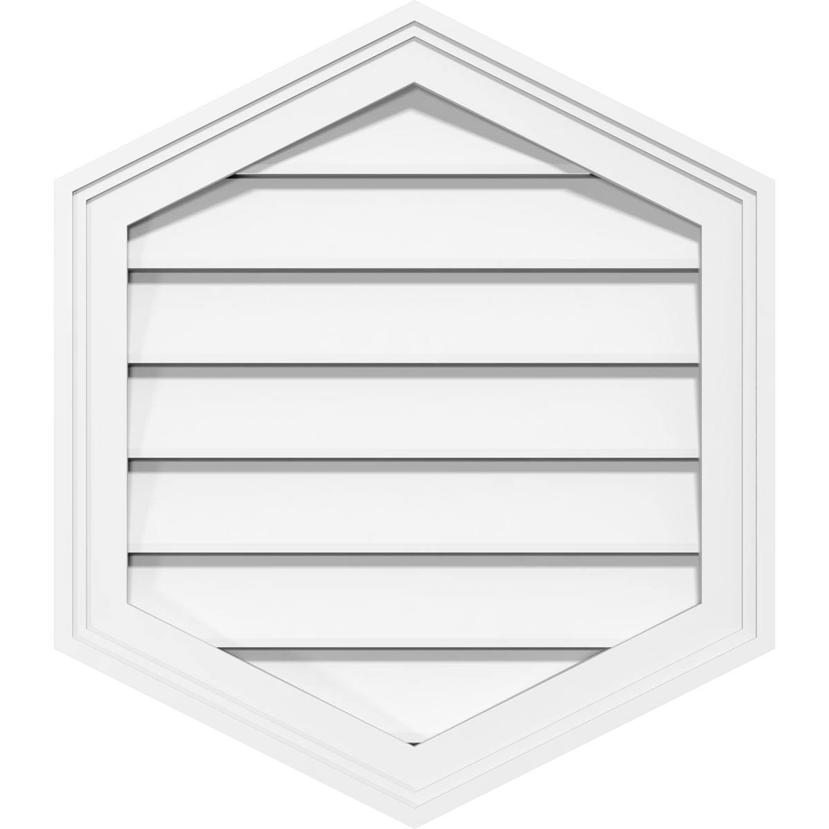 32x22W x 36x22H Vertical Peaked Surface Mount PVC Gable Vent 12/12 Pitch F81752