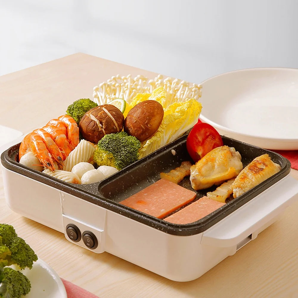 Electric Grill Pan 2 Speed 1200W Hot Pot Barbecue Machine J219688