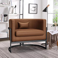 Brown Upholstered Barrel Accent Chair B207