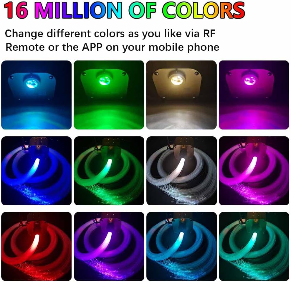 Bluetooth 20W RGBW LED Headliner Light Kit with APP Remote, 900pcs 13.1ft Z7620