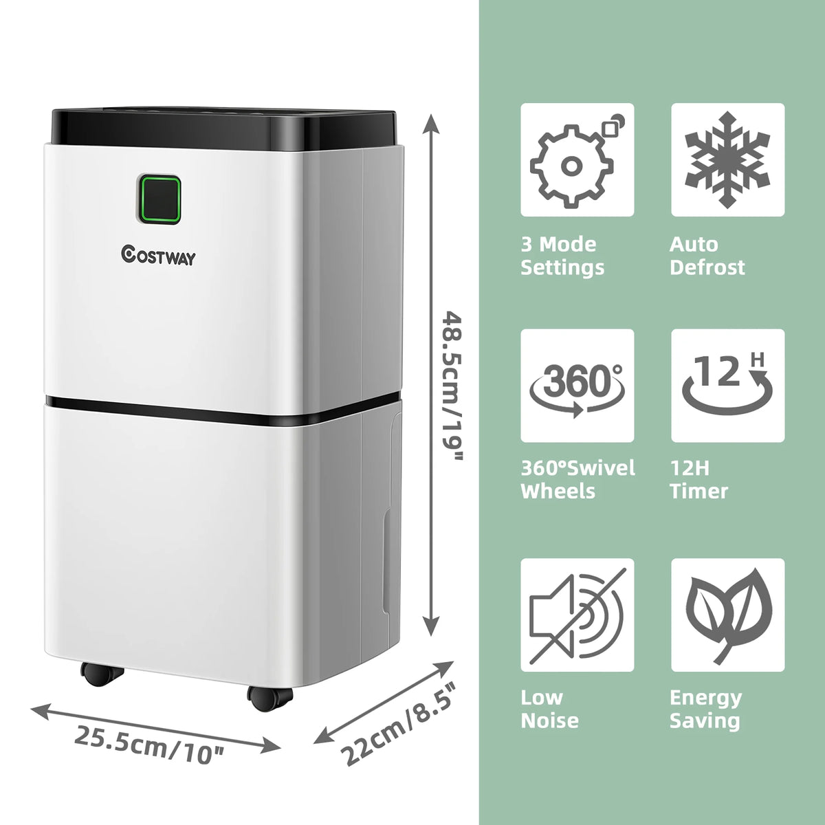 24 Pints Dehumidifier W8789