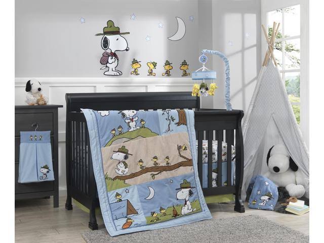 Blue, Beige, Green Campout Lamp with Shade & Bulb W6994