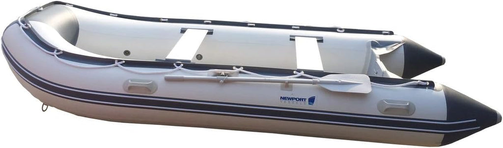 12ft 6in Inflatable Dinghy Boat Tender - 6 Person - 20 Horsepower, White/Gray A9283