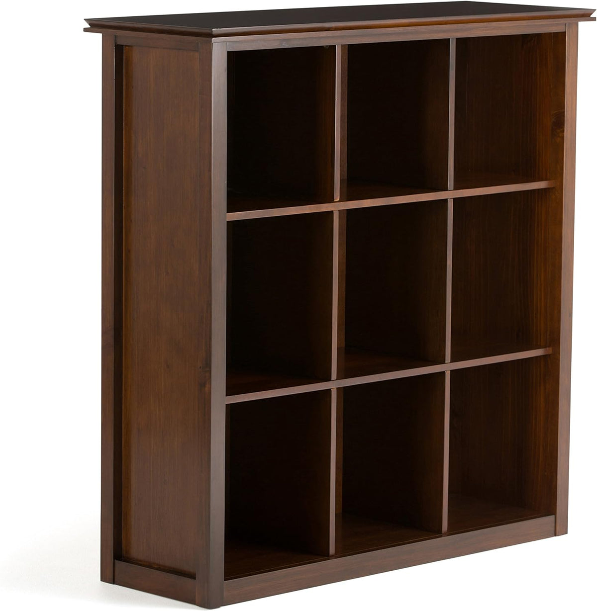 9 Cube Solid Wood Bookcase in Russet Brown P983050