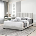 Queen Size Upholstered Platform Bed Frame with Headboard J115813