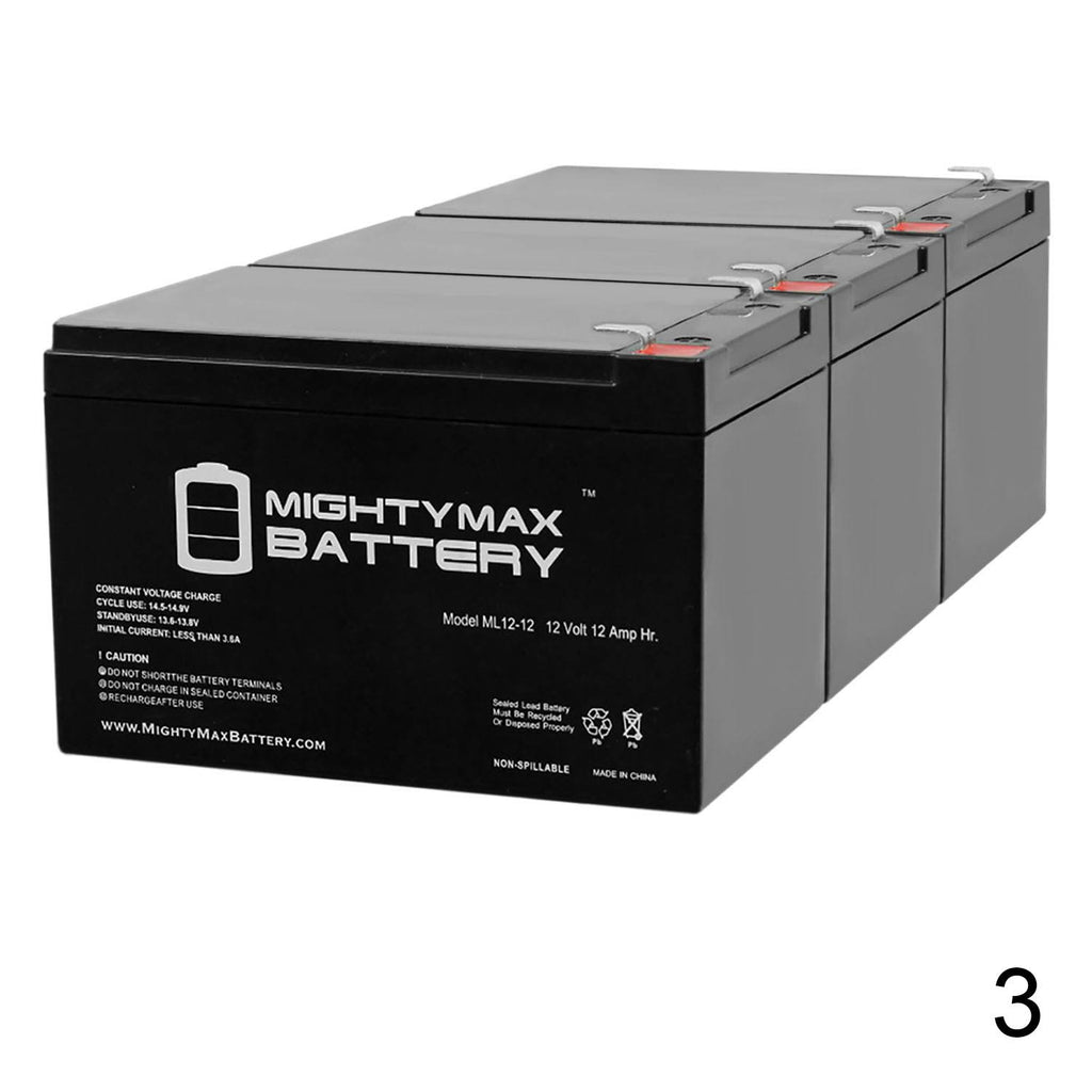 12V 12Ah SLA Battery 3 Pack V6928