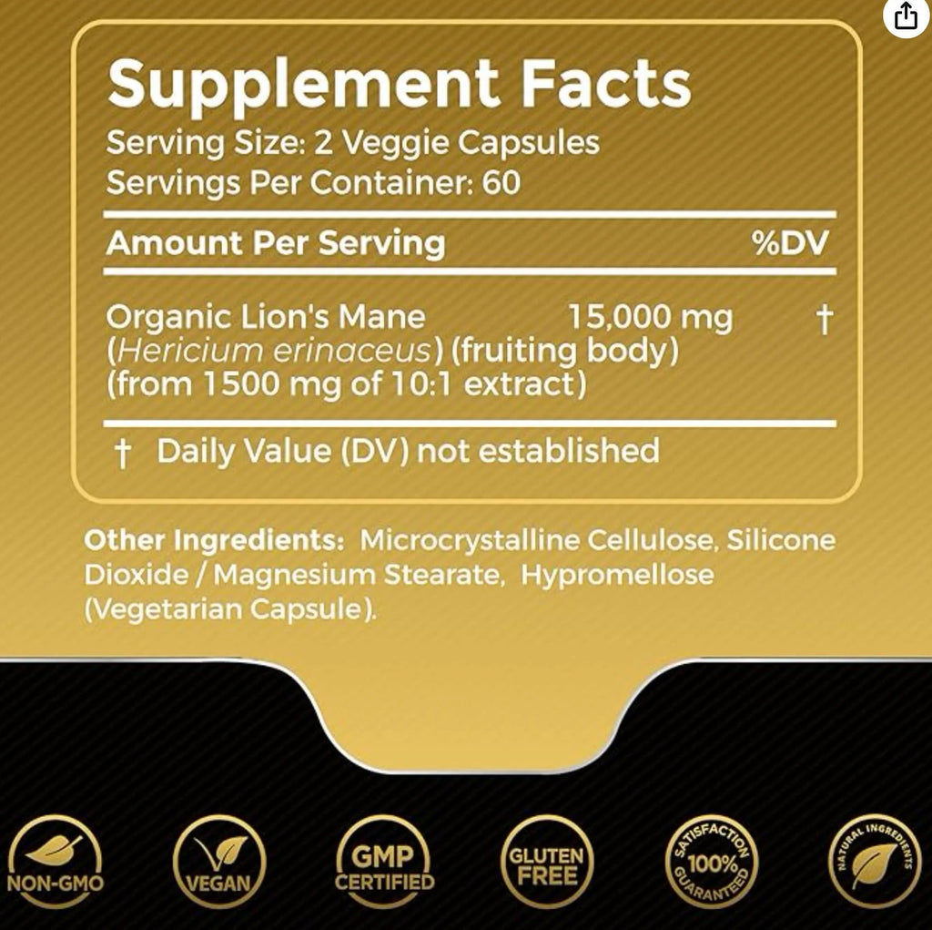 Mushroom Supplement 120 Capsule D242660