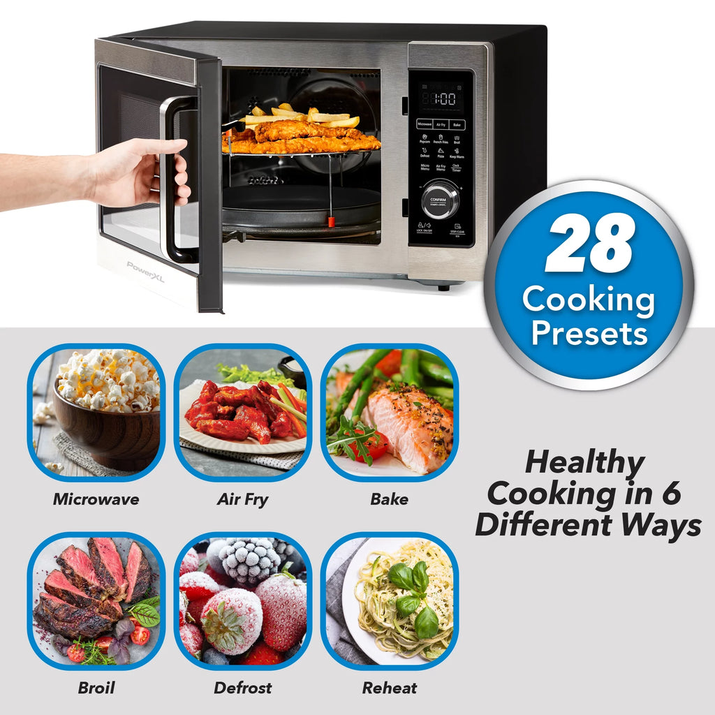 Stainless Steel / Black Microwave Air Fryer, 1cu. ft. L747