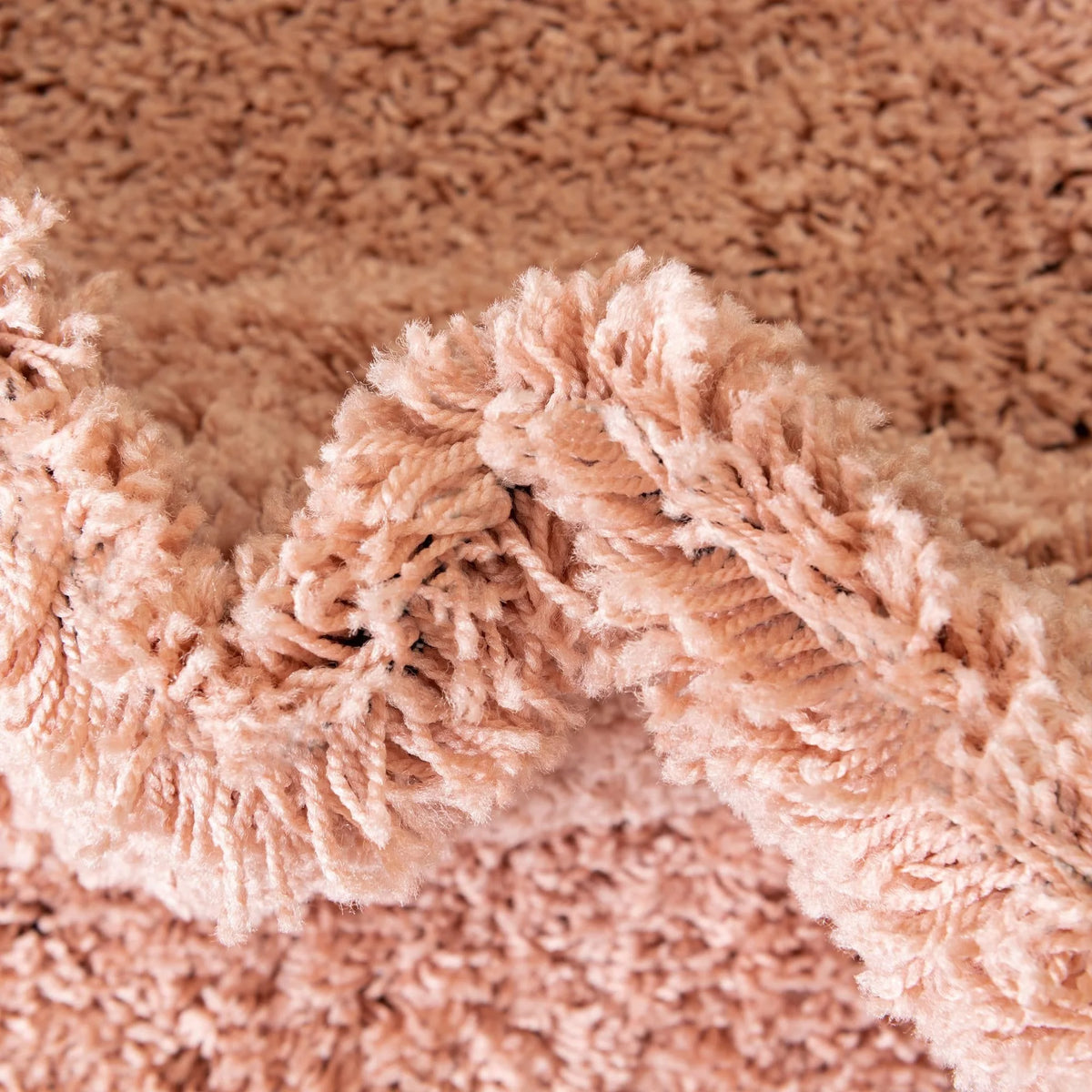 Rose Pink Solid Octagon Shag Area Rug V181