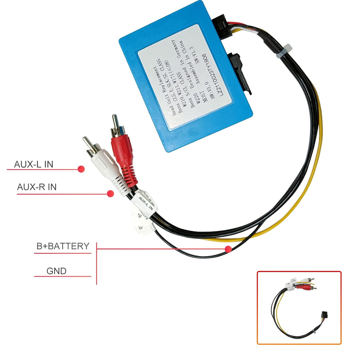 Fiber Optic Box Decoder for Head Unit Replacement Car Stereo Radio L1927