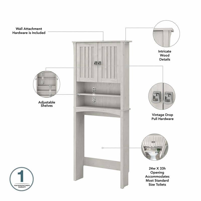 Linen White Oak Engineered Wood Bathroom Storage Set R8855