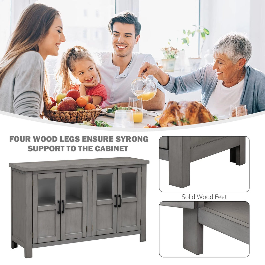 Buffet Cabinet with 4 Doors and Adjustable Shelves F761955