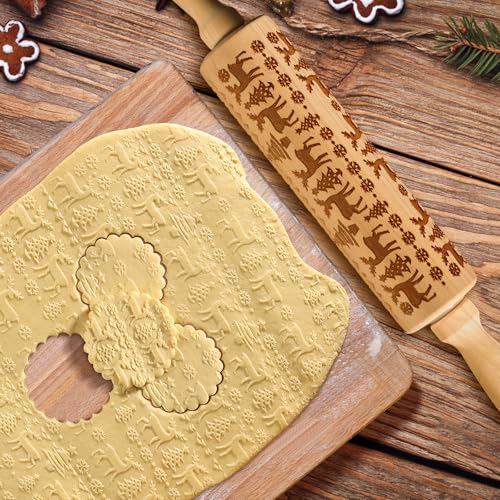Embossed Wooden Rolling Pin V5642