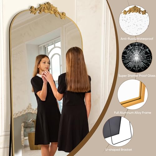 Arched Full Length Mirror 71"x28" Bronze Y689511