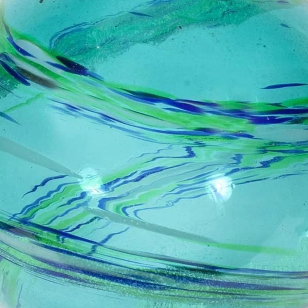 Blue Ocean Mist 10 inch Hand Blown Glass Gazing Ball C92554