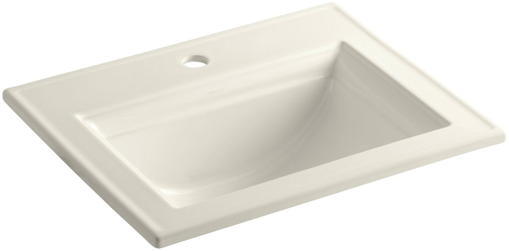 Biscuit Drop-in Bathroom Sink with Single Faucet Hole P39421