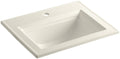 Biscuit Drop-in Bathroom Sink with Single Faucet Hole P39421