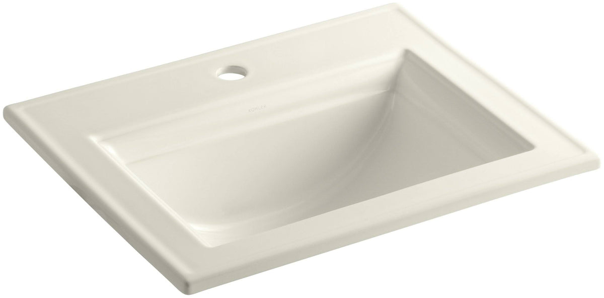 Biscuit Drop-in Bathroom Sink with Single Faucet Hole P39421