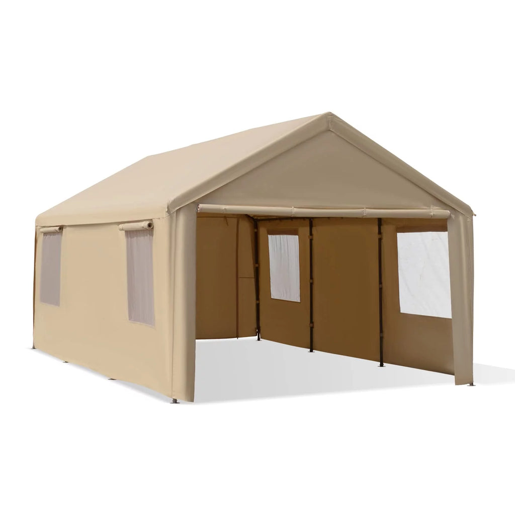 12'x20' Heavy Duty Carport with Removable Sidewalls & Doors Y1648