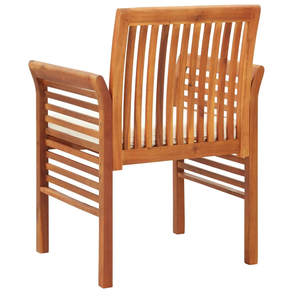 Solid Wood Acacia Patio Dining Chairs with Cushions 4 pcs J4530