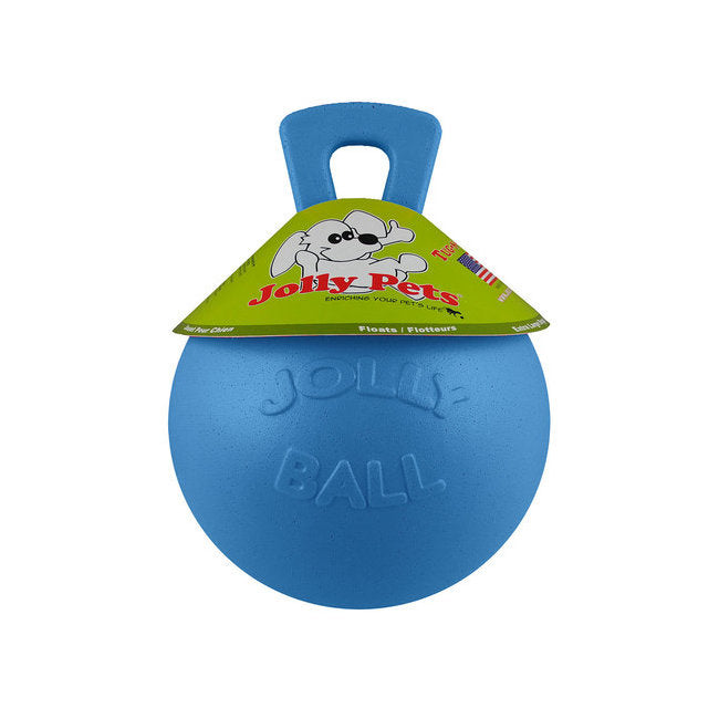6 inch Blue Rubber Ball with Handle Chew Toy W333