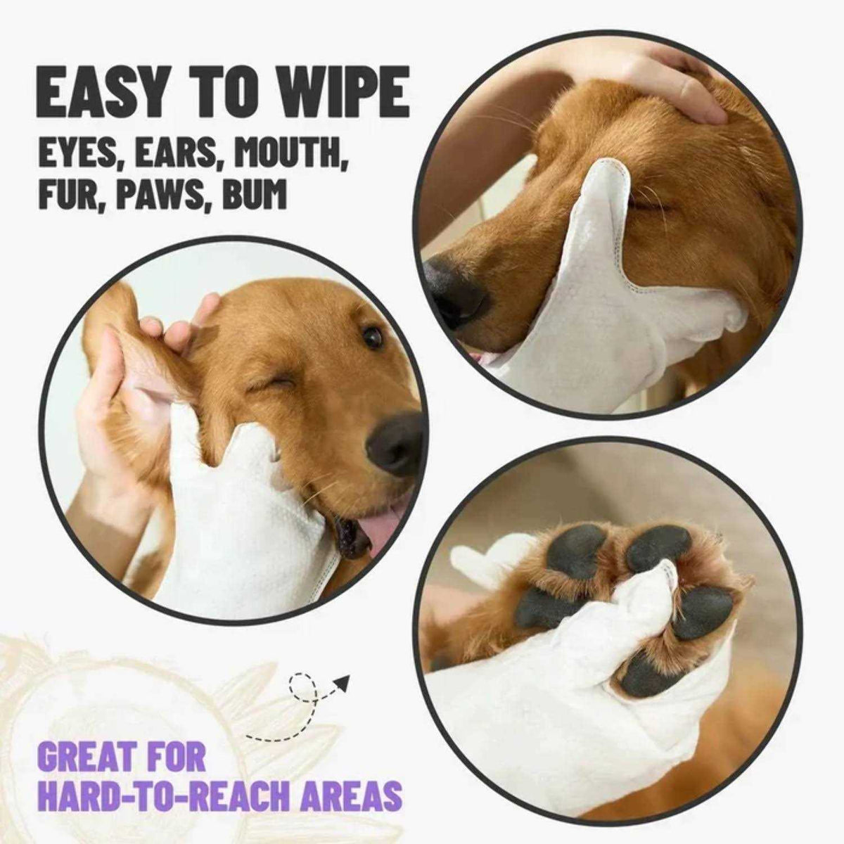 Deodorizing Pet Glove Wipes 20 pc F719648