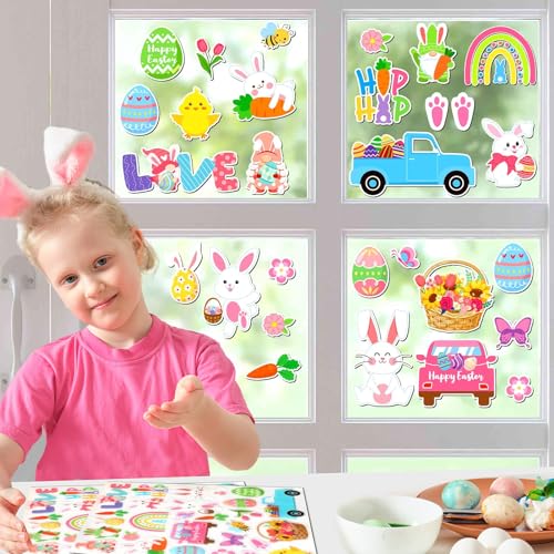 50 PCS Reusable Winter Gel Window Clings D7382