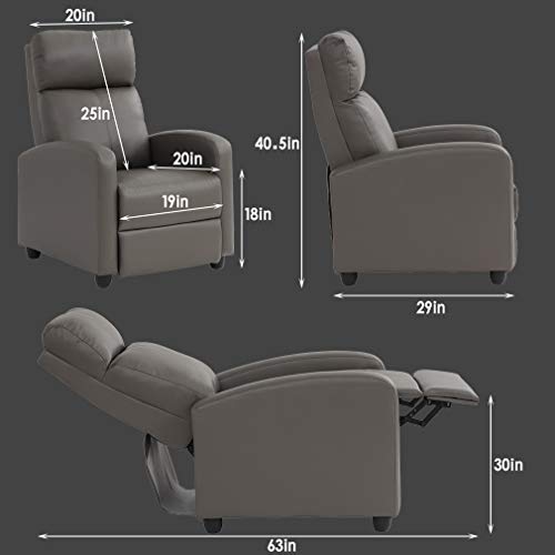 Black Recliner Chair with 2 Point Massage and Lumbar Support Q322