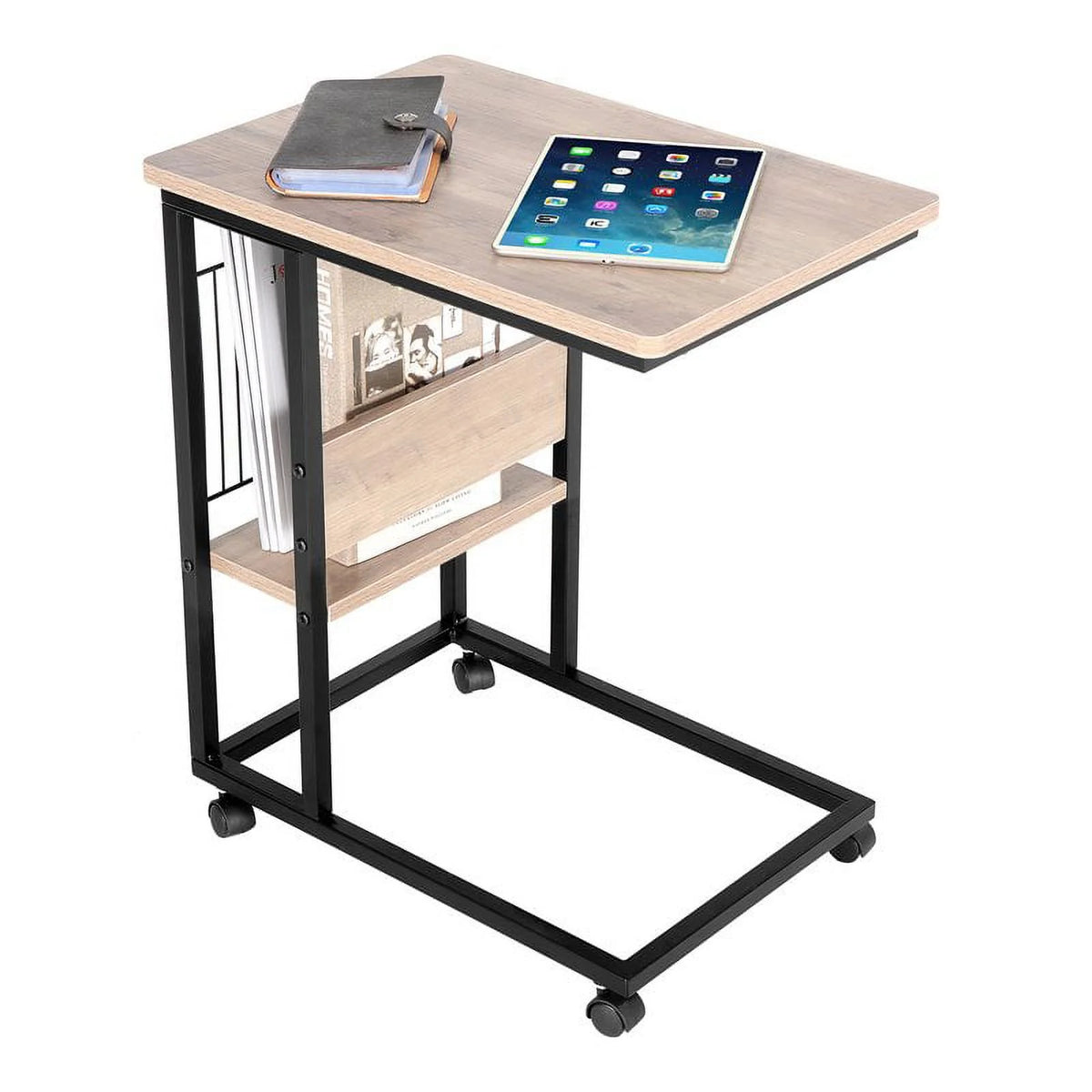 Modern Wood End C Table with Magazine Holder H531796