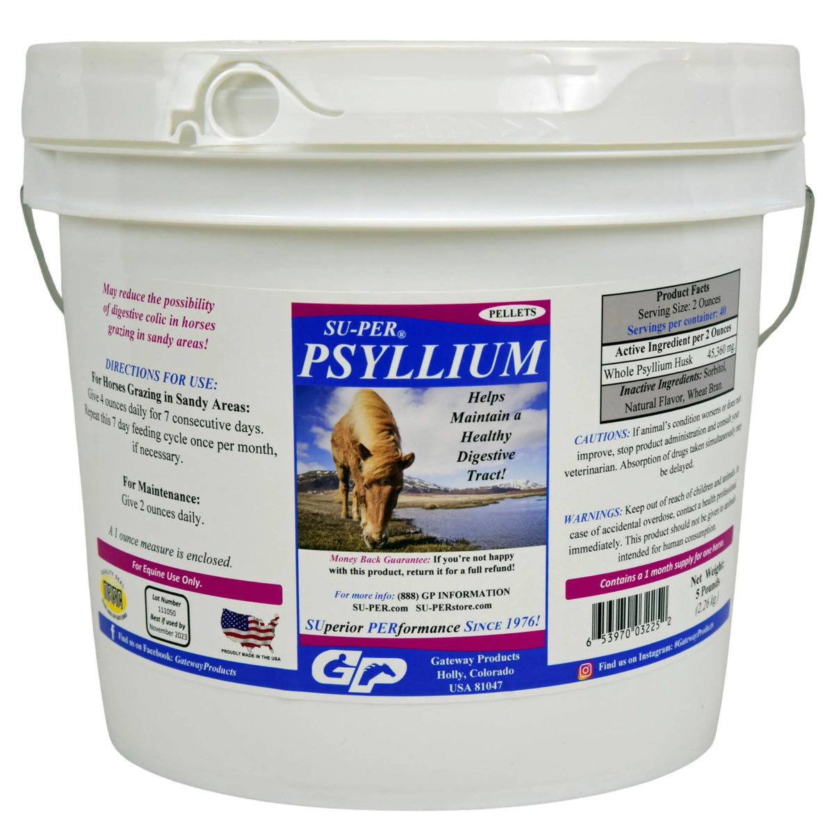 Psyllium Pellets Equine Supplement 5 Pound Y9444