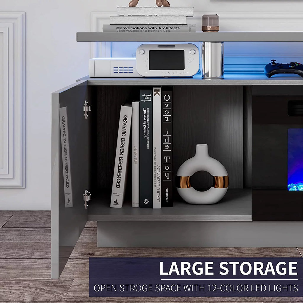 80" Fireplace TV Stand with 40" Electric Fireplace B418