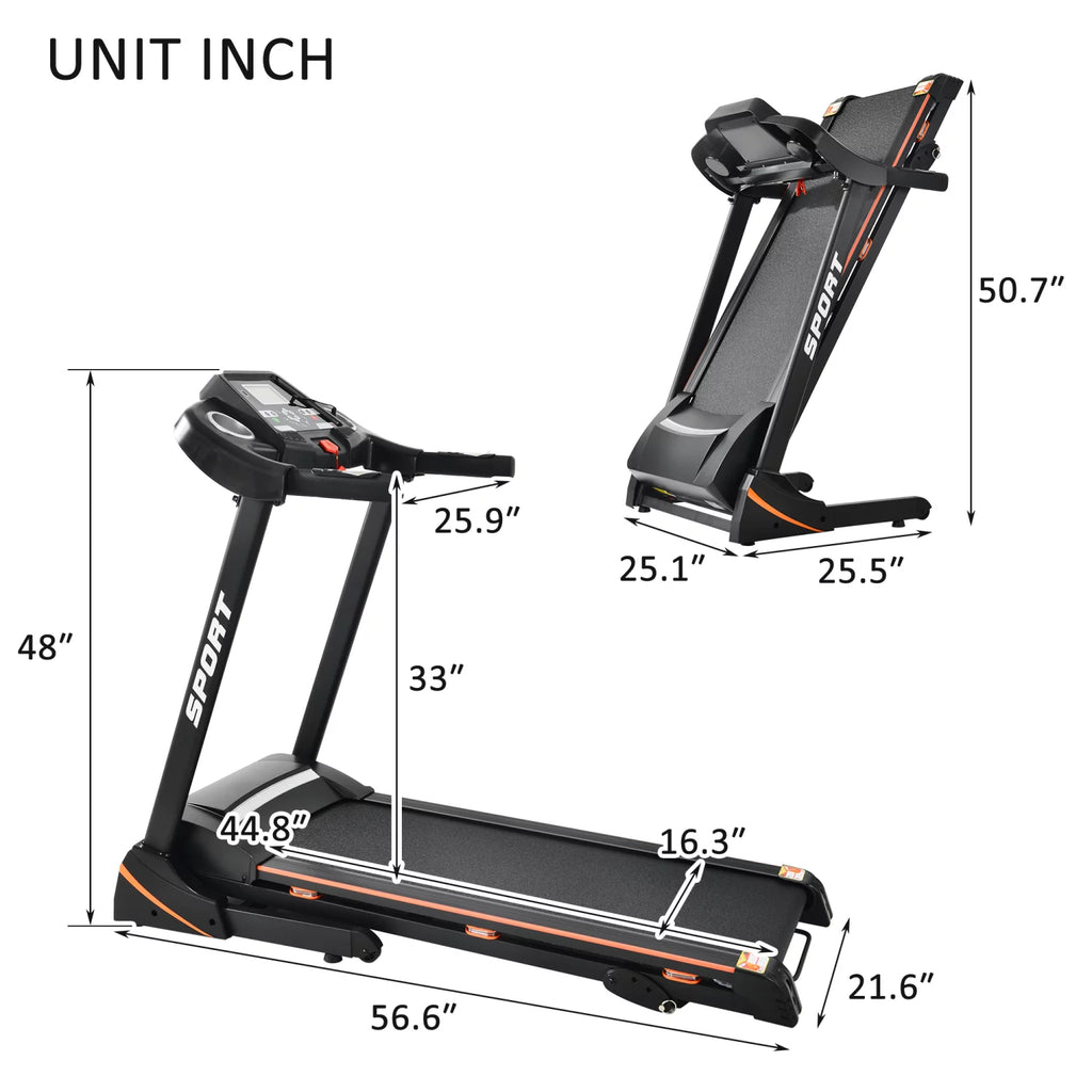 3.5 HP Folding Treadmill 330 LB Capacity J134091