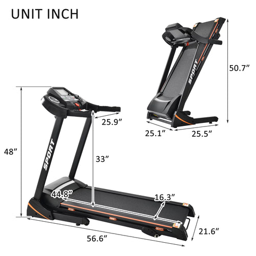 3.5 HP Folding Treadmill 330 LB Capacity J134091