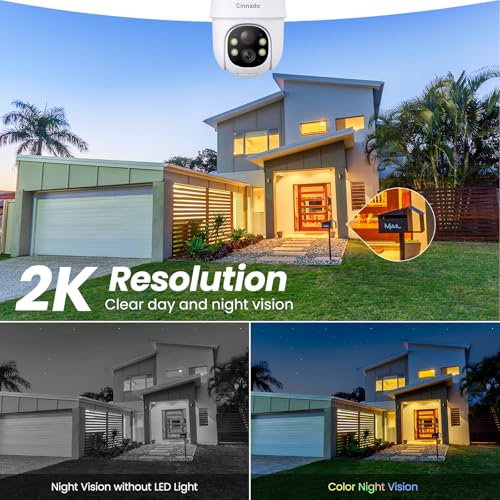 2 Pack Solar Battery Powered 2K Wireless Outdoor Security Camera G5089