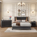 3-Pieces Queen Size Upholstered Bedroom Sets with LED Lights P2588