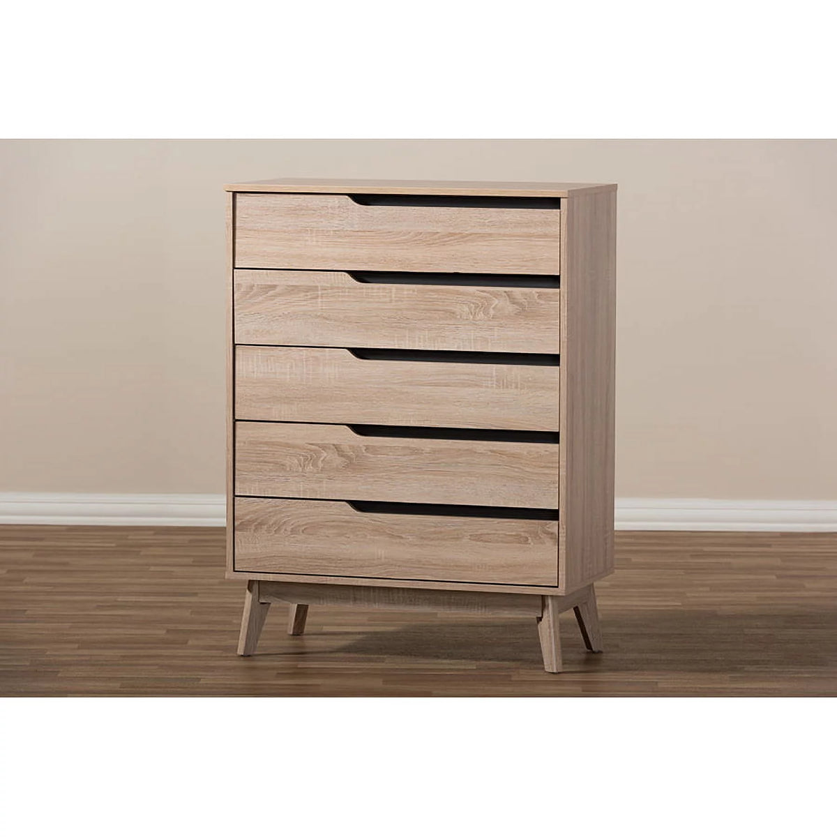 Oak and Grey Wood 5-Drawer Chest I6646