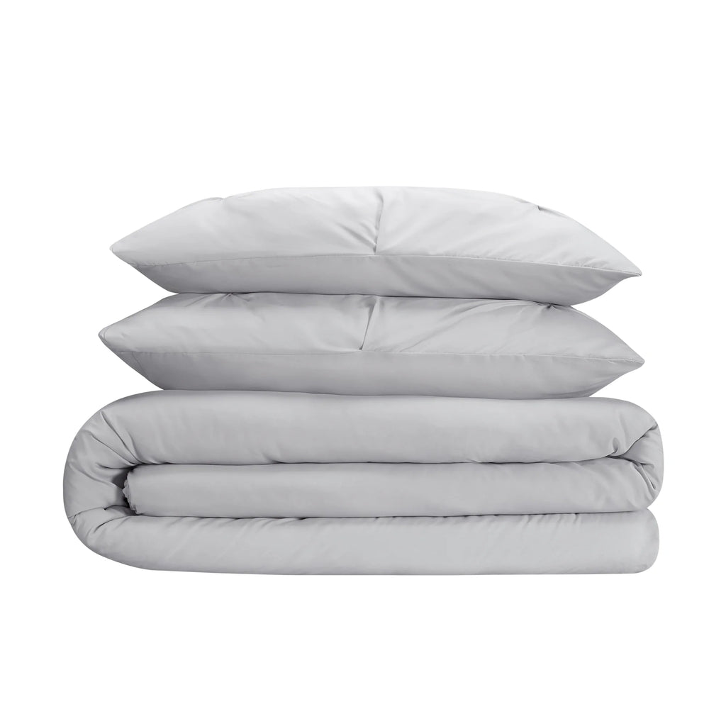 Gray King 3-Piece Pleated Duvet Set H630343