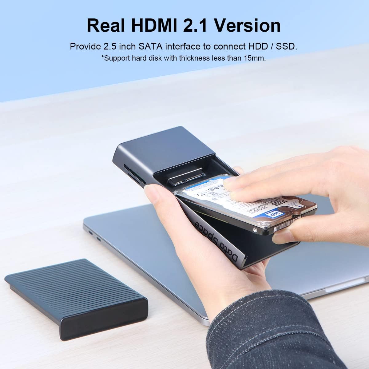 USB-C Hub with Hard Drive Enclosure, 2.5-inch SATA Docking Station C397560