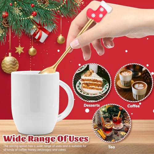6 Pcs Golden Stainless Steel Coffee Spoons Set M268990