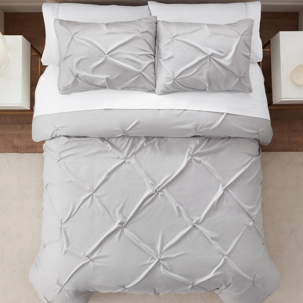 Gray King 3-Piece Pleated Duvet Set H630343