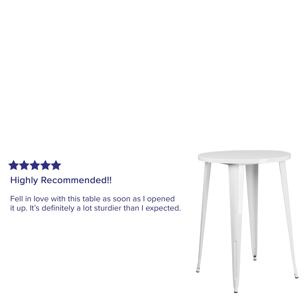 30" Round White Metal Bar Height Table Z1173