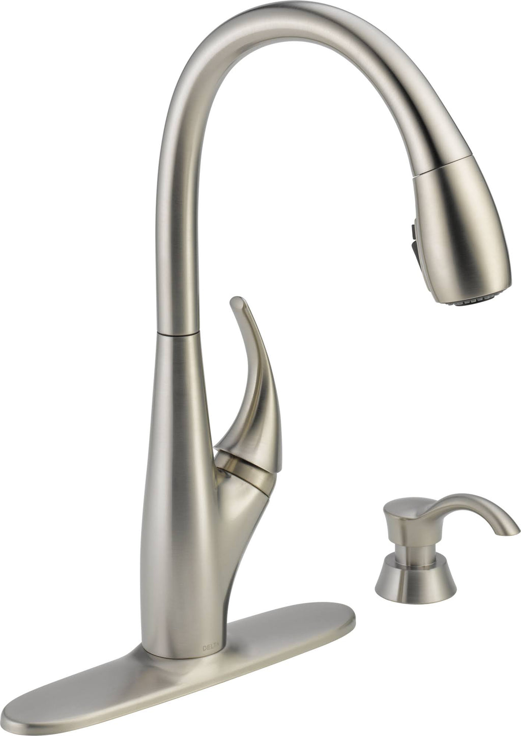 Single Handle Pull-Down Kitchen Faucet with Soap Dispenser, Stainless R4741
