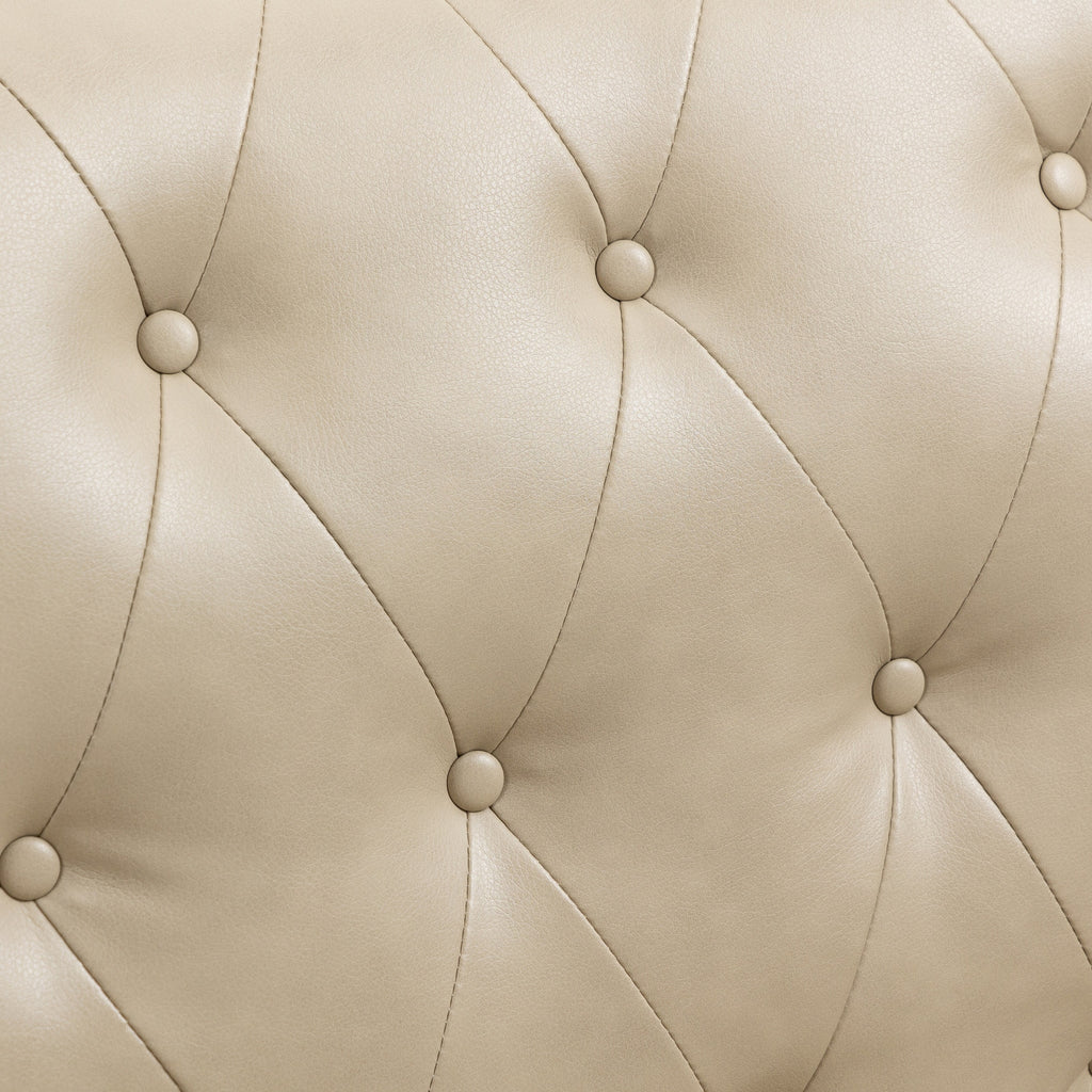 Beige PU Leather Accent Armchair Y690