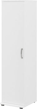 White Tall Narrow Storage Cabinet with Door and Shelves G6917