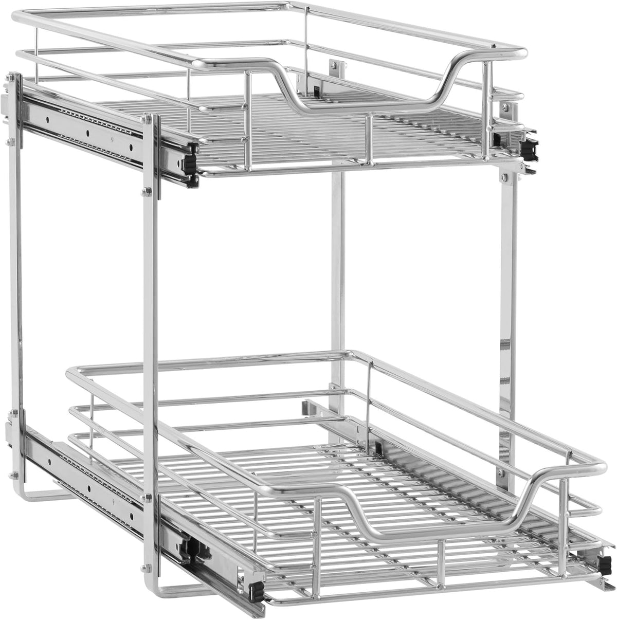 Chrome 2-Tier Sliding Cabinet Organizer V796