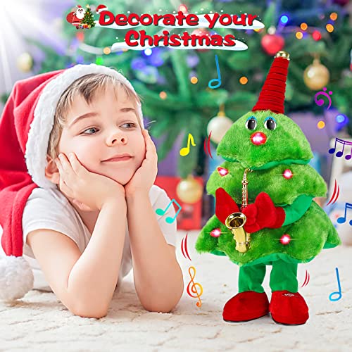 Singing Dancing Christmas Tree Plush Toy with Lights & 8 Music Carols O65350